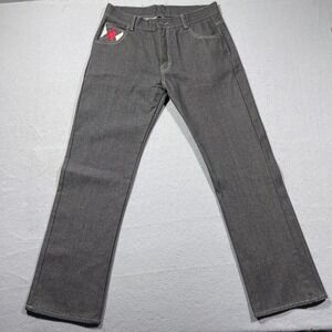 Vintage Red Ape Jeans Men 36x33 Straight Leg Argyle Pocket Gray Streetwear Y2K